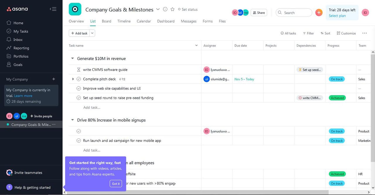 Asana Review - My Chart Guide