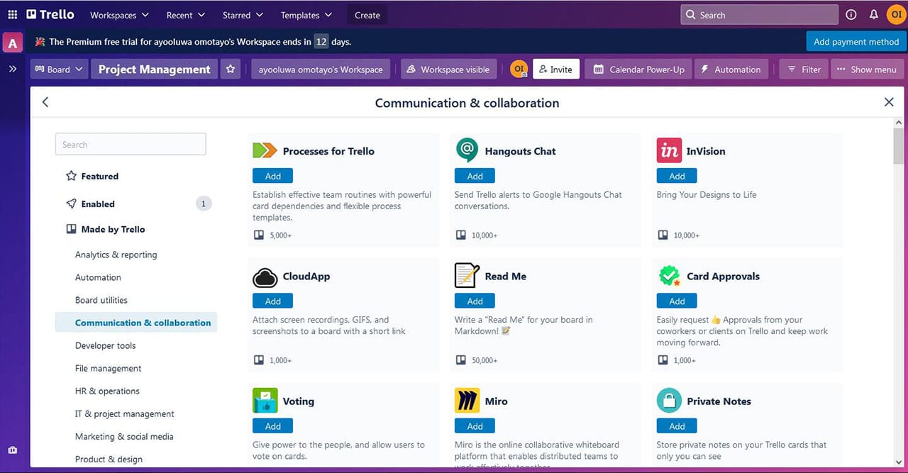 trello communication and collaboration