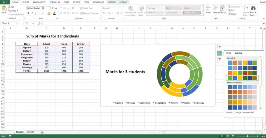 How to Create Doughnut Chart in Microsoft Excel - My Chart Guide