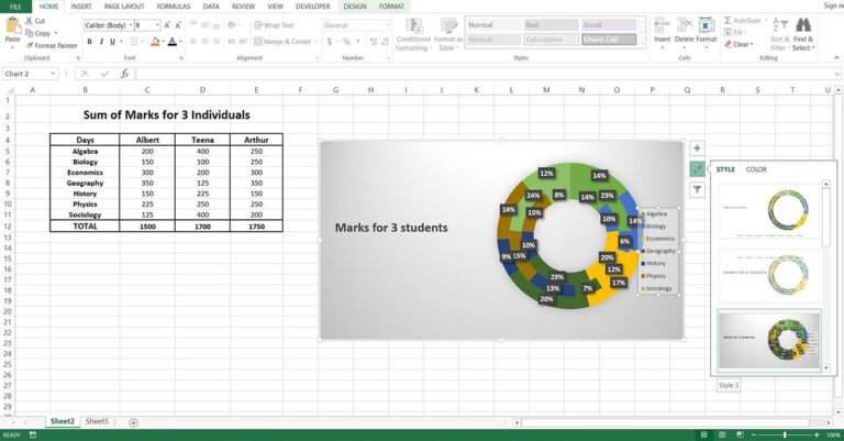 How to Create Doughnut Chart in Microsoft Excel - My Chart Guide